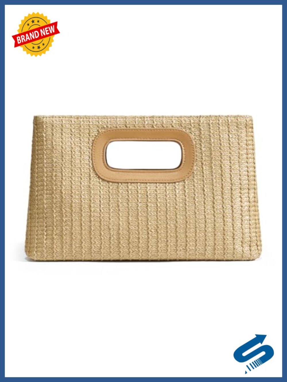 Straw Woven Clutch Evening Bag Boho Summer Beach Handbag